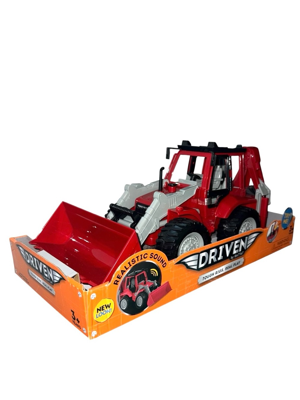 Backhoe Loader Digger Toy Truck Red Driven